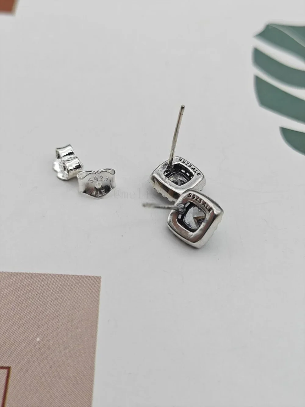Pandora Square Sparkle Halo Stud Earrings